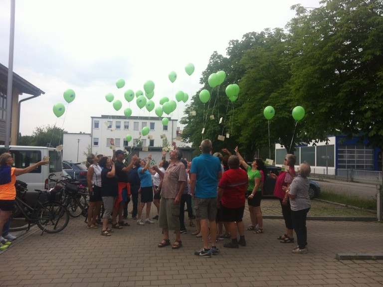 Luftballonwettbewerb der Radltour