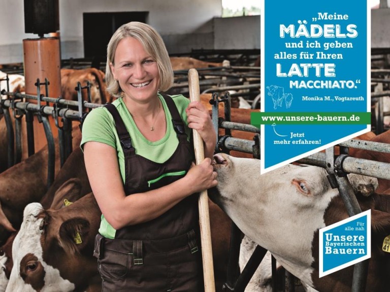 Unsere Bayerischen Bauern: Monika M., Vogtareuth "Meine Mädels und ich geben alles für Ihren Latte Macchiato"