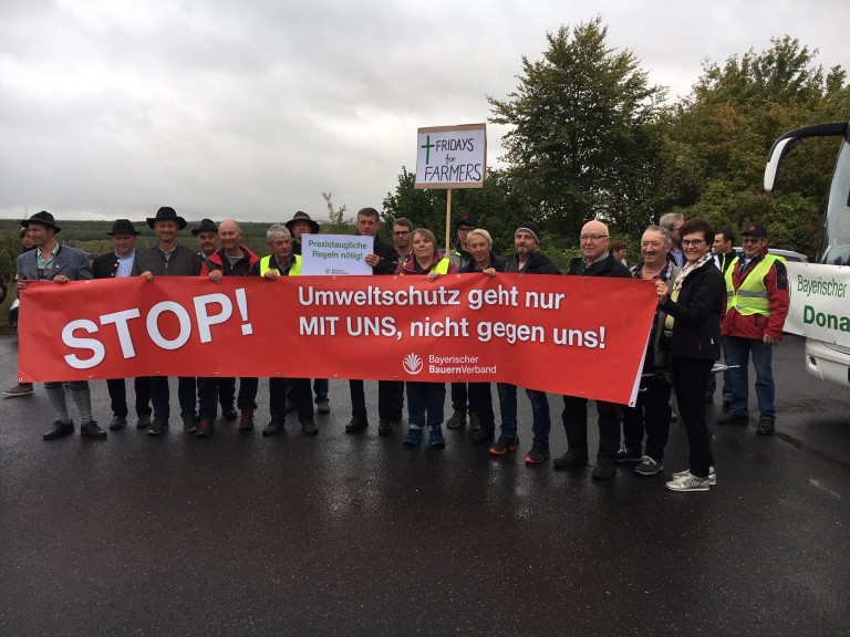 Die Teilnehmer der Demo auf dem Weg nach Mainz