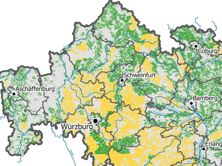 Gelbe-Gebiete Unterfranken