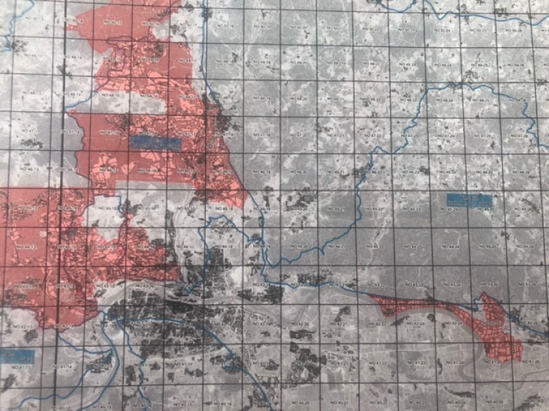 Kartenausschnitt der Roten Gebiete