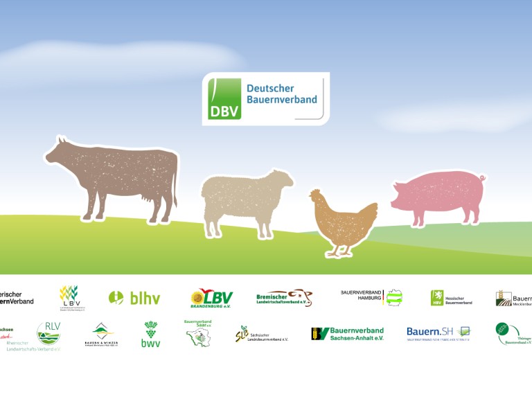 Tiere und Logos der Bauernverbaende