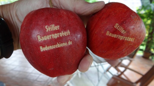 Bauernprotest Äpfel