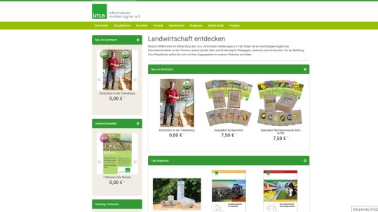 Der ima-Web-Shop bietet vielfältige Materialien rund um die Landwirtschaft. 