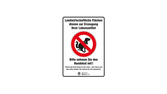 Hundekotschild Bauernverband