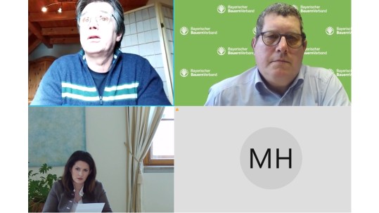 Videokonferenz Mathias Klöffel, Michaela Kaniber, Stefan Köhler