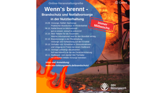 Kursreihe Brandschutz Vorsorge im Brandfall für Tierhalter BBV Bildungswerk Kursreihe Brandschutz Vorsorge im Brandfall für Tierhalter BBV Bildungswerk